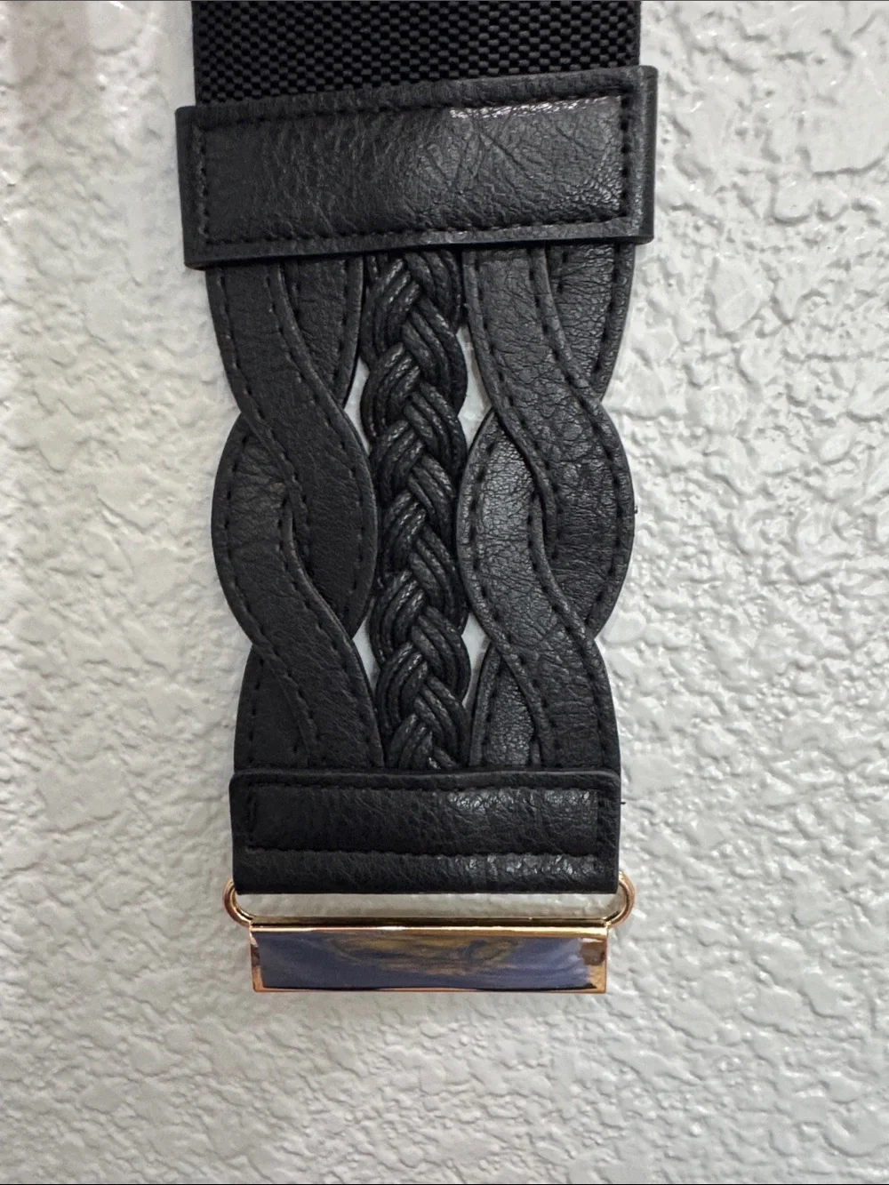 Black Braided Elastic Men's Belt Strap